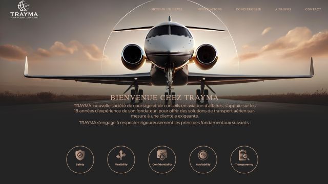 Trayma - Courtier en aviation d'affaires — référence web Pixinside