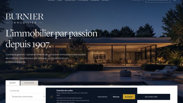 Refonte du site de la régie Burnier & Cie — référence web Pixinside